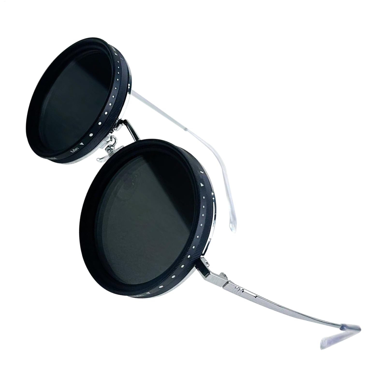 Occhiali da sole polarizzati arrotondati, 1-9 marce, regolabili, con lenti con filtro ND, occhiali da sole rotondi antiriflesso da uomo, per guida, spiaggia, pesca, escursionismo e sport
