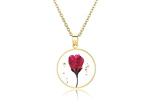 Personalized Gold August Flower Necklace