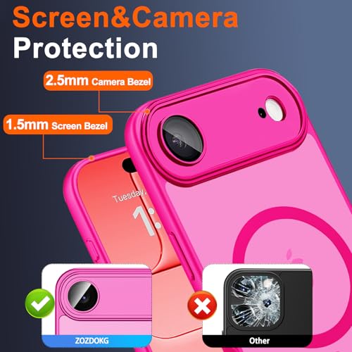 Image of for iPhone Air Case with Privacy Screen Protector, Hot Pink