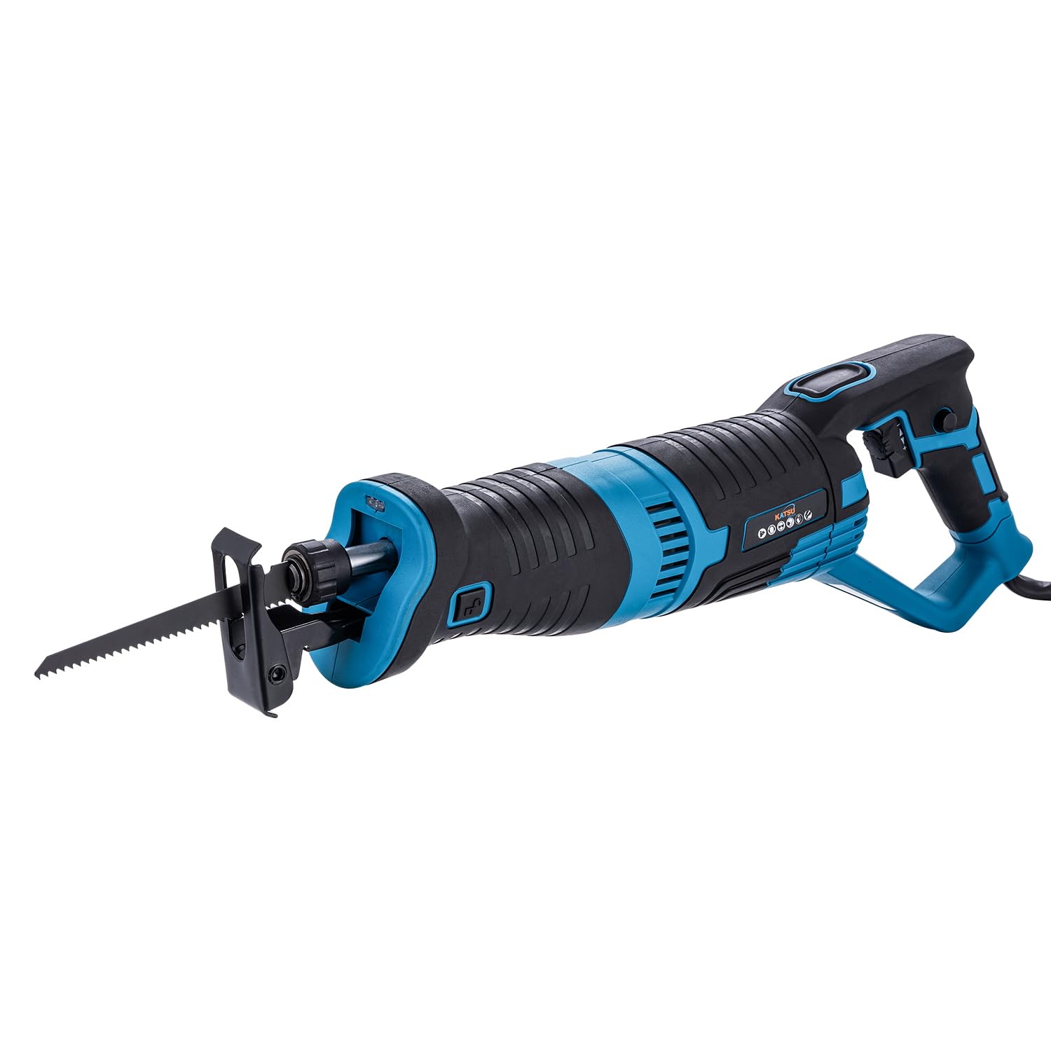 KATSU Tools Sierra alternativa de 900 W, carrera de 22 mm, 2800 rpm, velocidad variable, cambio de hoja sin herramientas, sierra de sable eléctrica con cable para cortar madera, metal y PVC