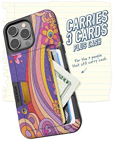 Image of Smartish iPhone 14 Pro Max Wallet Case - Wallet Slayer Vol. 2 [Slim /Protective] Credit Card Holder w /Kickstand Drop Tested Hidden Card Slot Compatible w /Apple iPhone 14 Pro Max - Groovy, Baby