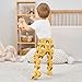 Yuiboo Cotton Baby Overalls Baby Pajamas Bottoms with Feet Loose Pants with Footies for Infant Boys Girls Cat Heart Yellow
