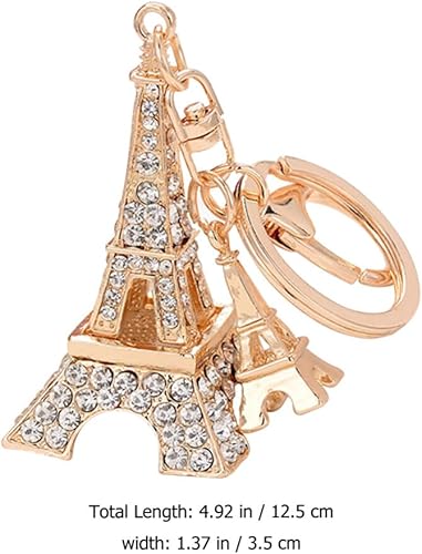 Miniatura 4 de KESYOO Llavero de la Torre Eiffel de París, llavero personalizado con forma de torre Eiffel, Dorado