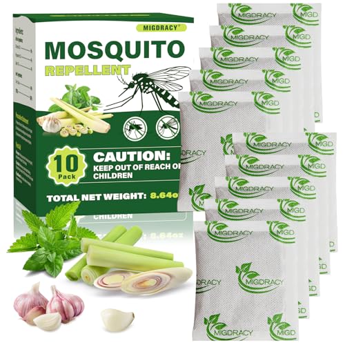 Mosquito Repellent Pouches, 10Pcs Peppermint Oil to Repel Mosquito, Keep Mosquitoes Away from House, Patio, Camping, Car, Indoor and Outdoor Use
