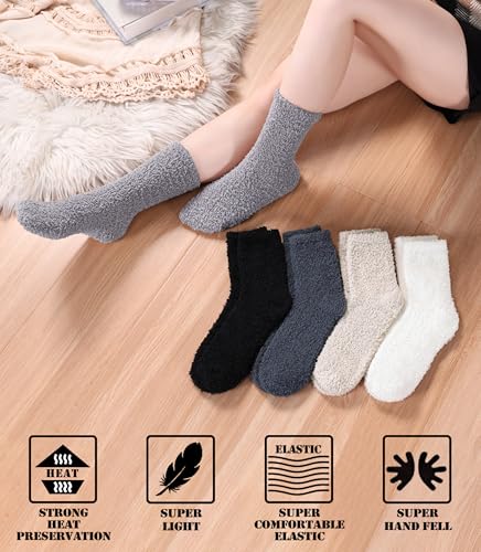 Image of FNOVCO Womens Fuzzy Socks Super Soft Fluffy Winter Warm Cozy Home Sleeping Socks