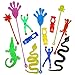 PORAFUK 46 Pieces Vinyl Stretchy Sticky Toys Assorted Novelty Large Sticky Hands, Hammer, Lizards, Skull and Flying Frog for Children Kids Party Favors, Birthdays