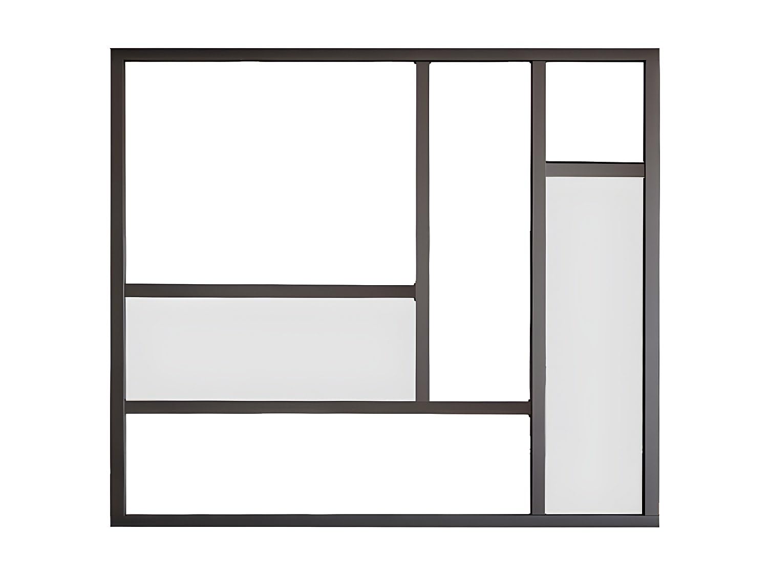Vente-​unique - Verriére Atelier en Aluminium thermolaqué avec miroirs Noir 150 x 130 cm (L x H) – ELEXIA