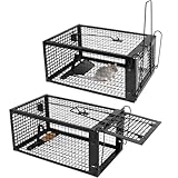 Humane Rat Trap Cage - Reusable Live Animal Traps for Indoor & Outdoor Use - Effective for Mice, Voles, Chipmunks - Safe & Easy Set Rodent Trap