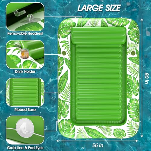 Image of Inflatable Tanning Pool Lounger Float - Jasonwell 4 in 1 Sun Tan Tub Sunbathing Pool Lounge Raft Floatie Toys Water Filled Tanning Bed Mat Pad for Adult Blow Up Kiddie Pools Kids Ball Pit (Green,XL)