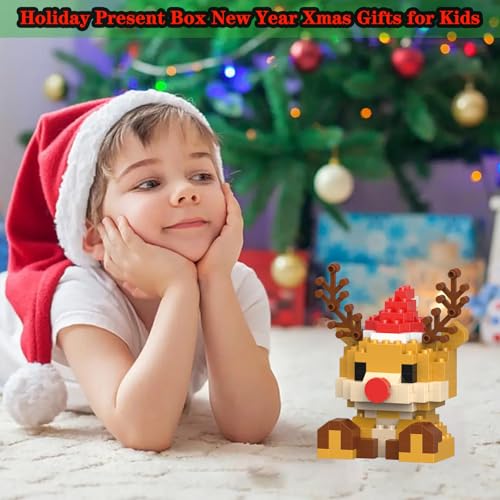Image of Christmas Reindeer Building Micro Blocks Set Compatible with Lego Christmas Advent Calendar 2026 Stacking New Toys Holiday Present Box New Year Xmas Gifts for Kids and Adults (Reindeer)