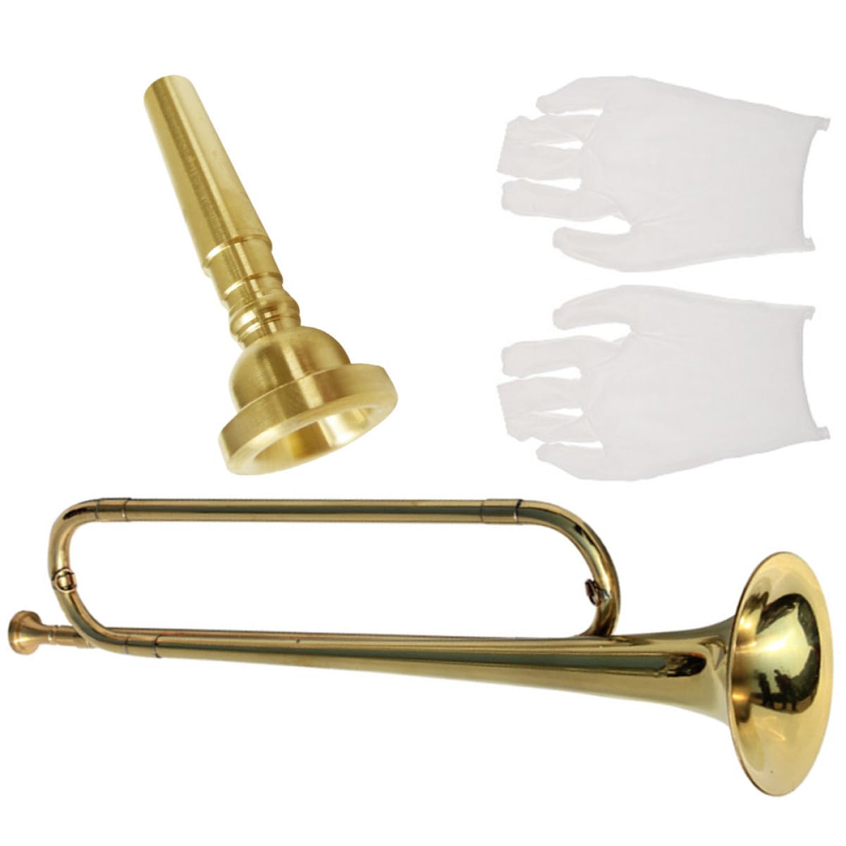 Tromba Giovane in Metallo Oro per Studenti e Ragazzo Ragazza | Uso per Performance e Bande Scolastiche, Materiale Sicuro Cotone, Design Creativo Decorativo