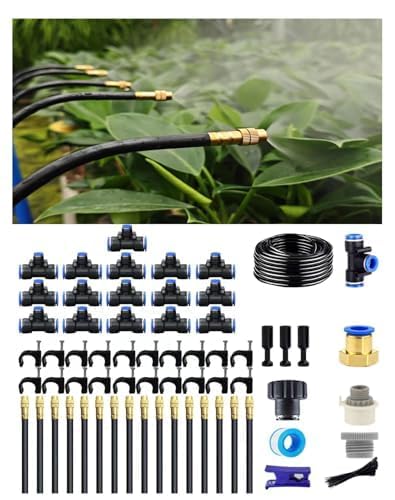 Système d'Irrigation Goutte-à-Goutte, Arrosage Automatique de Jardin, Arroseur 360° Réglable,Buse de Brumisation Haute Performance pour Plantes en Pot,...
