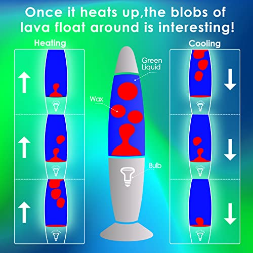 13.8" Inch Lava Lamp, Relaxing Liquid Motion Lamp With Orange Wax In Purple Blue Liquid, Entertaining For Adults And Children, Amazing Night Light Gifts For Holiday & Birthday #TOP2