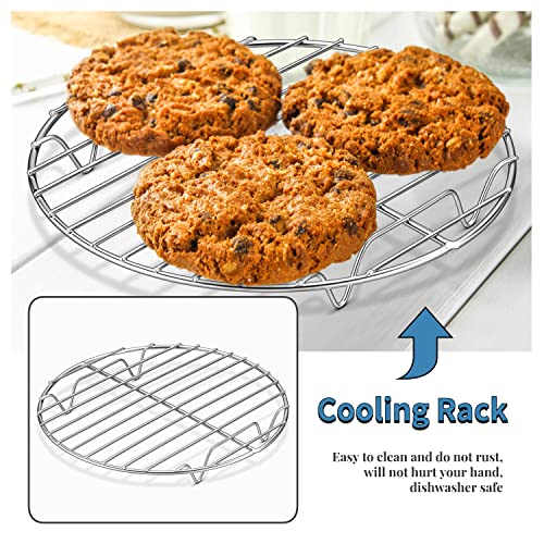 Herogo Round Baking Rack Set Of 3, 10.6” & 9” & 7.6”, Stainless Steel Cooling Cooking Racks, Grill Steamer Rack For Oven Pot Air Fryer Canning, Rust Free, Dishwasher Safe #TOP3
