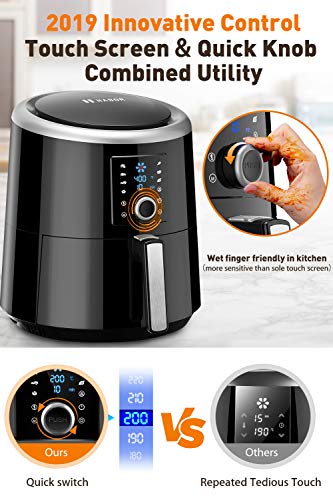 OMORC Habor Air Fryer, 6 Quart Pot & 5.8QT Basket, 1800W Fast Large Hot Air Fryers & Oilless Cooker w/Presets, LED Touchscreen(for Wet Finger)/Roast/Bake/Keep Warm, Suitable for Dishwasher, Nonstick - Thumbnail 3