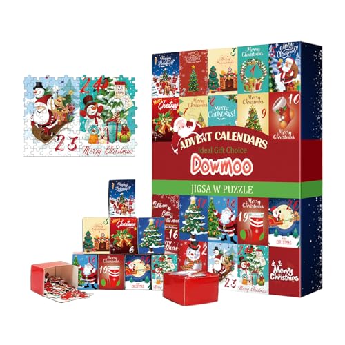 P Prettyia 24ピースパズル アドベントカレンダー 2023 クリスマス ジグソーパズル 面白いゲーム ギフト クラシック プレゼント 子供 大人 ゲーム クリスマスカレンダー
