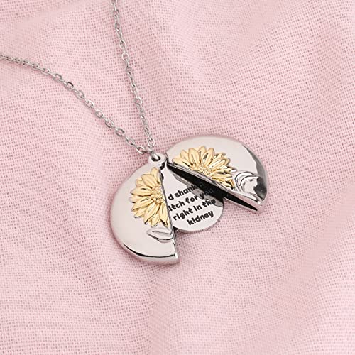 Sunflower Necklace Funny Best Friend Gift I’d Shank a Bitch For You Right In The Kidney Necklace Long Distance friendship Jewelry Bestie Soul Sister Gift2