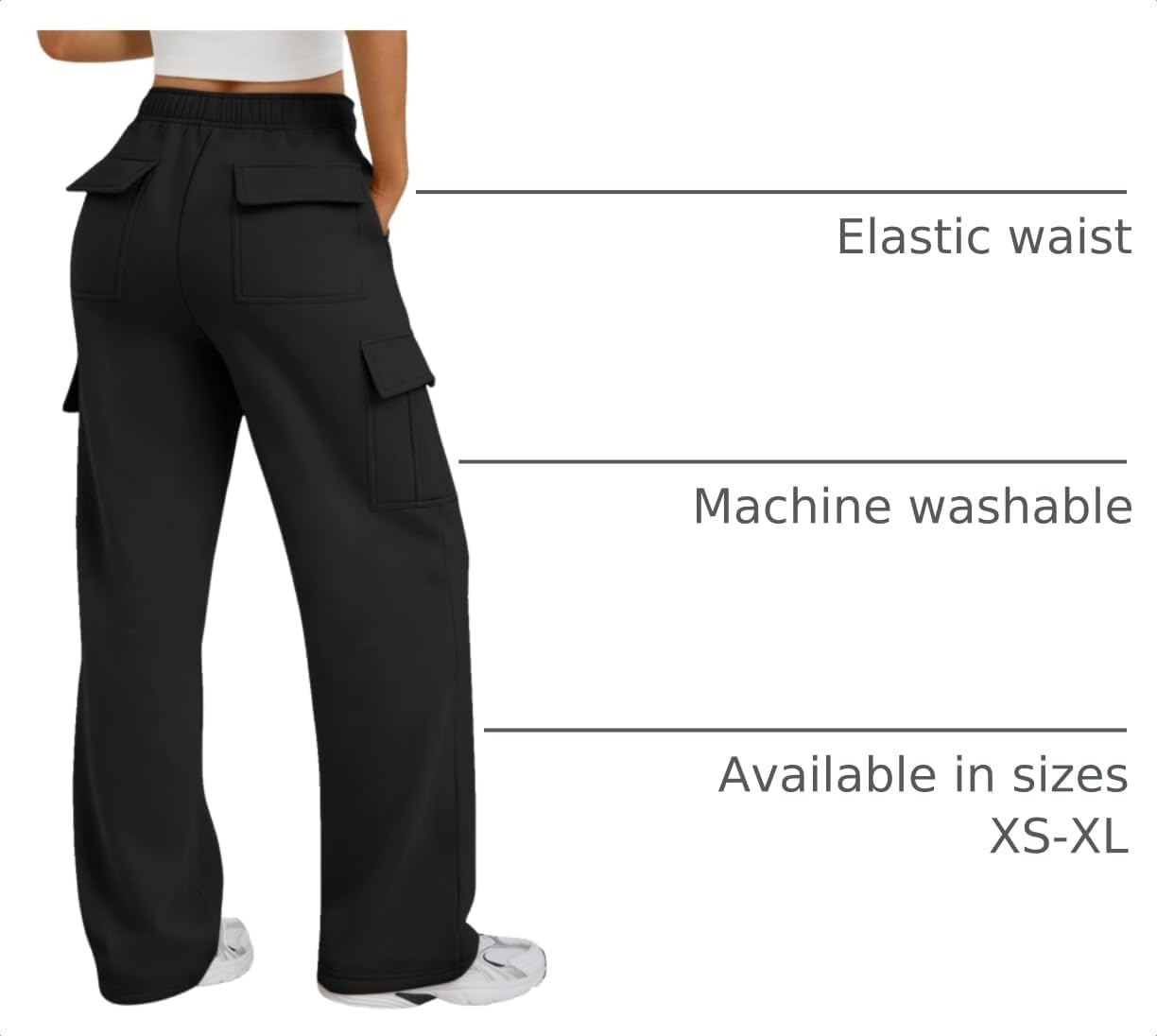 Trendy Queen Women's Cargo Sweatpants Wide Leg Work Pants with Pockets image 4