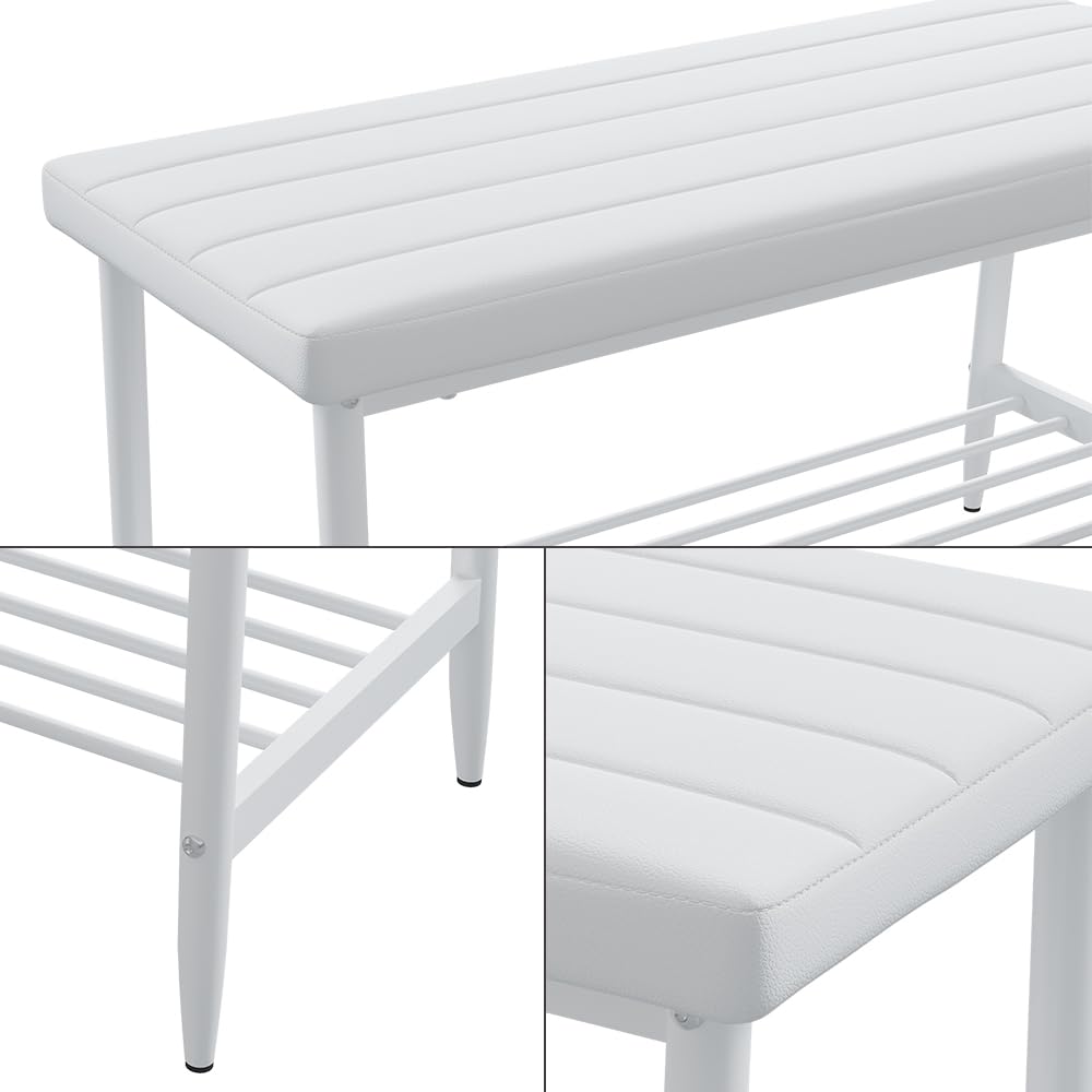 Vicco Banquette Grand, Blanc, 85x35cm, pour Une Utilisation comme Ensemble de Salle à Manger dans la Cuisine ou la Salle à Manger