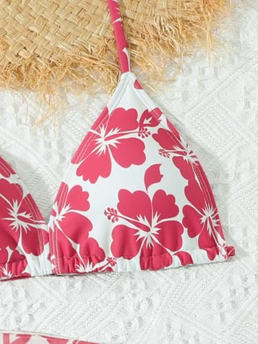 Image of SEGT Girl's 3 Piece Striped Bikini Swimwear Cute Swimsuits Bathing Suit High Waisted with Cover Up Beach Skirt