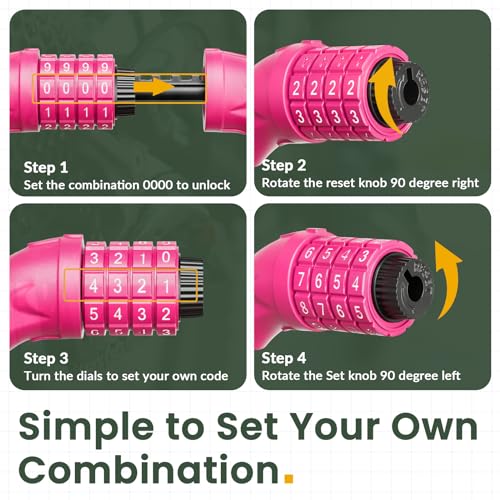 image for Titanker Bike Lock, 4 Feet Security Resettable Combination Coiling Bik