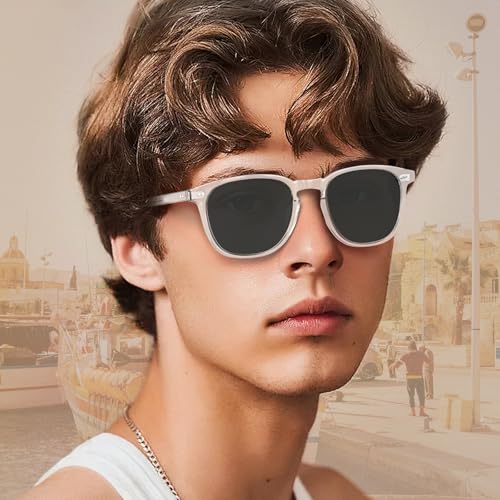 CARFIA Retro Cool Acetate Polarized Sunglasses for Men UV Protection, Outdoor Fashion Driving Eyewears Male Square Sunnies3