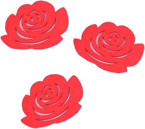 Miniatura 9 de Posavasos de vidrio no tejidos a la moda, diseño de flores, con aislamiento térmico de fieltro y rosas, 18 uds
