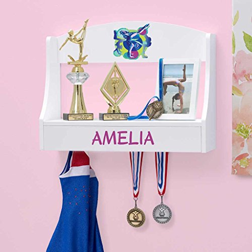 DIBSIES Personalization Station Personalized Trophy Shelf and Medal Holder (Gymnastics)