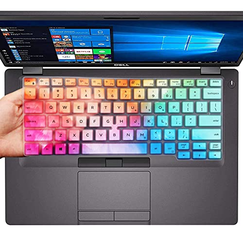 Keyboard Cover for Dell Latitude 5400 5401 5411 7400 14 Inch with Pointing Laptop | Dell Latitude 14 US Layout Keyboard Protective Cover Skin-Colorful