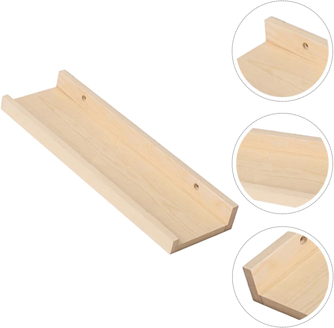 Wooden Wall Shelf 60x14cm Floating Shelf Rack Multi-Function Household Sundries Storage Rack Living Room Bathroom Kitchen Organizer