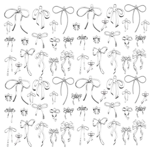 Julie Wang 45PCS Alloy Bow Charms for Women Jewelry Making