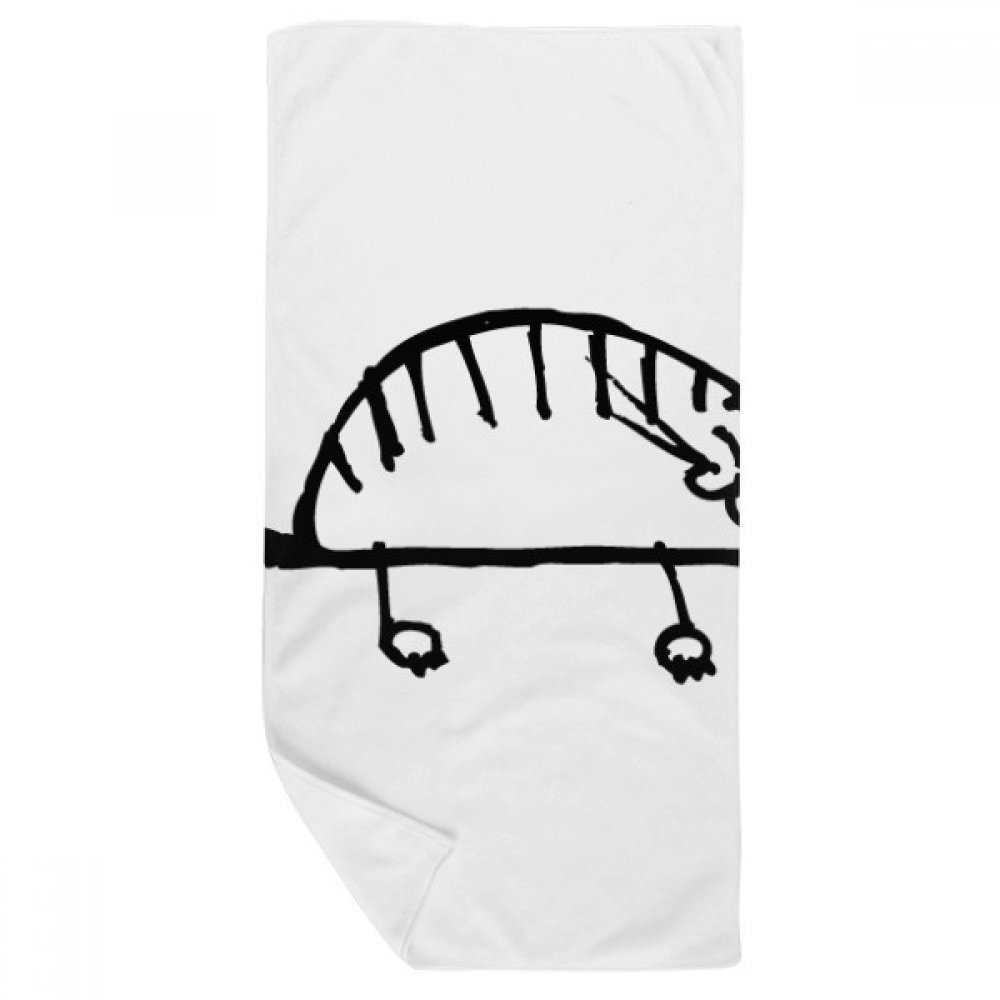 Serviette de bain motif chat couché multicolor et gant de toilette doux 35x70cm