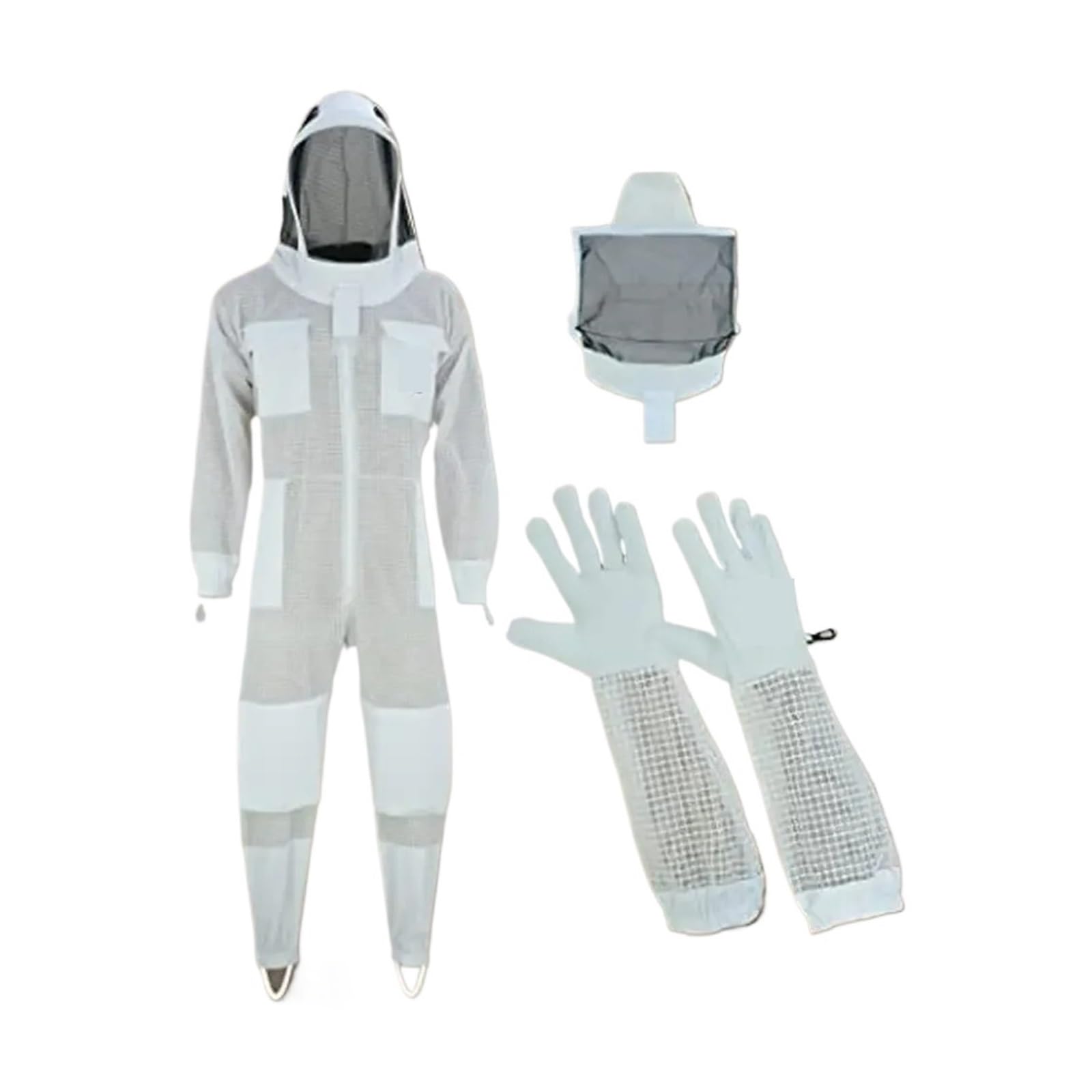 Beekeeper Suit 3 Layer Sting Proof Ultra Breeze Men's Bee Protection Premium Design Detachable Veils Hornet Proof Weather