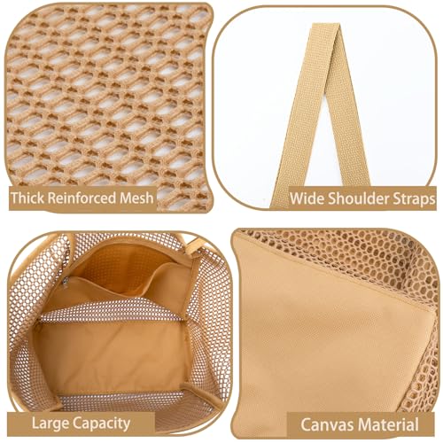 Image of Iioscre Beach Bag for Women, Causal Hobo Handbags with Zipper Inner Pocket, Foldable Swim Tote Bag for Vacation Essentials