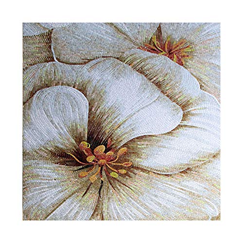 Tst Mosaic Mural Customize Hand Made Jade Glass Beautiful White Flower Art Home Hotel Wall Floor Shower Pool Decor Mosaic Picture Tstbsm014 #TOP17