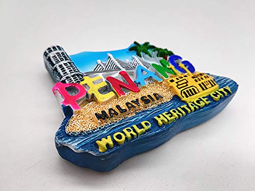 Imán de nevera 3D Penang Malasia souvenir decorativo miniatura 3
