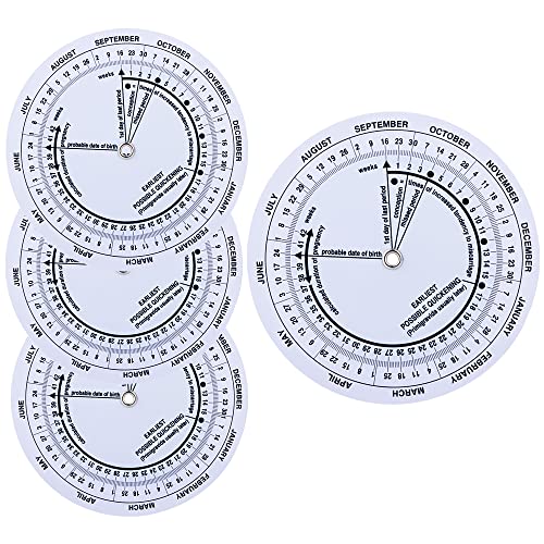 Image of 4 Pcs Pregnancy Wheel, Pregnant Due Date Calculator for Moms Pregnant Patients Doctors Midwives Nurses