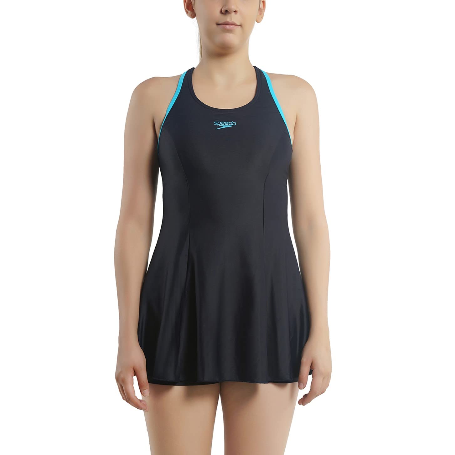Speedo Women's Endurance10 Racerback Swimdress - Black & Adriatic 4