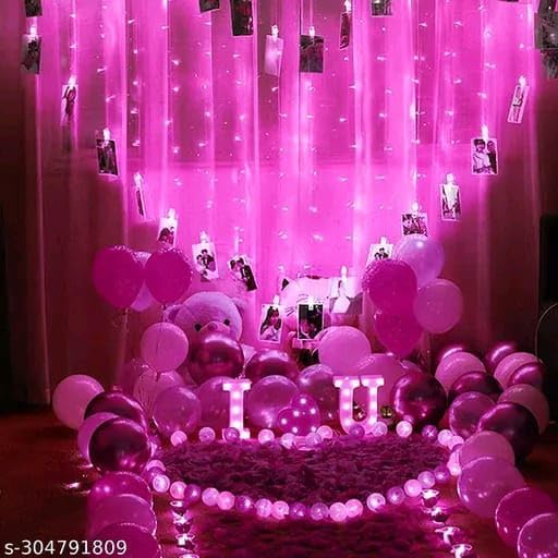 Image of LED String Lights 15 Meter Fairy Lights with Full View Light 42 LED Bulb Waterproof & Flexible Copper LED Serial String Lights (Pink, Pack of 3)