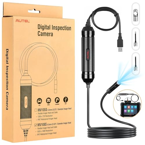 Autel MaxiVideo MV108S Inspection Camera - 8.5mm Diameter, Imager USB Endoscope...