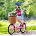 POWZOO Fahrradkorbs Kinder,Abnehmbar Fahrradkorb aus Rattan mit Lederriemen.