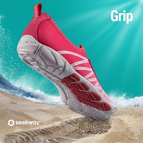 Image of SEEKWAY Mens Womens Water Shoes Quick-Dry Aqua Sock Barefoot Athletic Sports Shoes for Outdoor Beach Swim surf Walking Diving Boating Hiking Pool