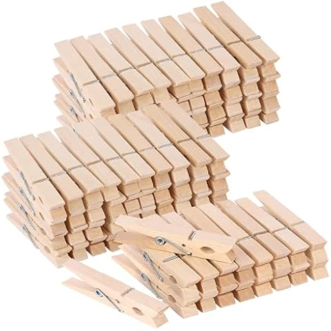 100pcs Wooden Clothespins 3inch Heavy Duty Clips Cover