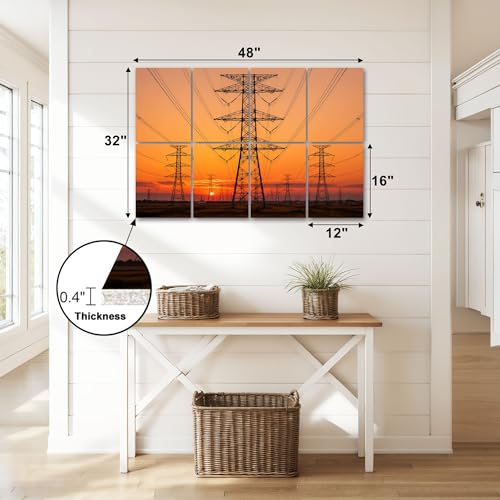 8 Pack Paneles Acústicos Artísticos Absorbentes de Sonido Líneas de Potencia Decorativo Paneles de Pared Aislantes Auto adhesivos para Estudios de Grabación en Casa 48"x32" miniatura 2