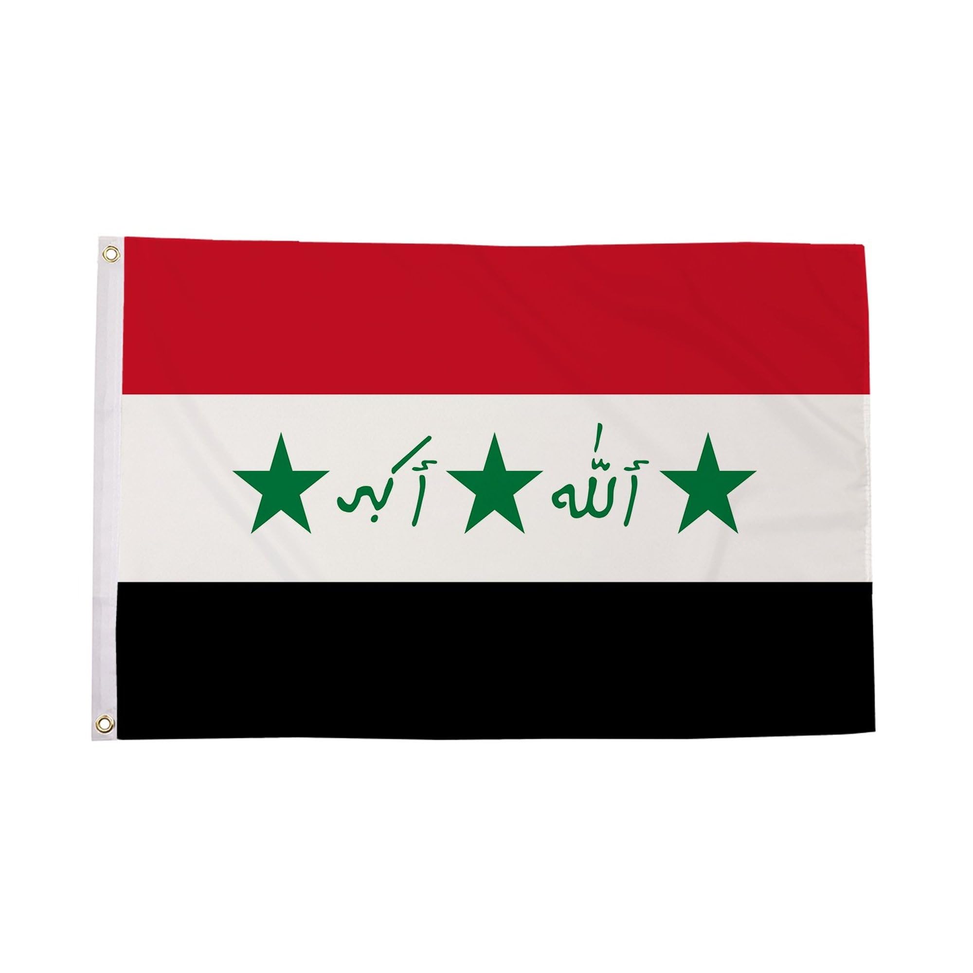Flagtex Iraq Historical Flag 5ft x 3ft 1991-2004 Period Red White Black with Script Stars Premium Quality Polyester Double Stitched Brass Grommets 150cm x 90cm Indoor Outdoor Vintage Banner Display — image 1