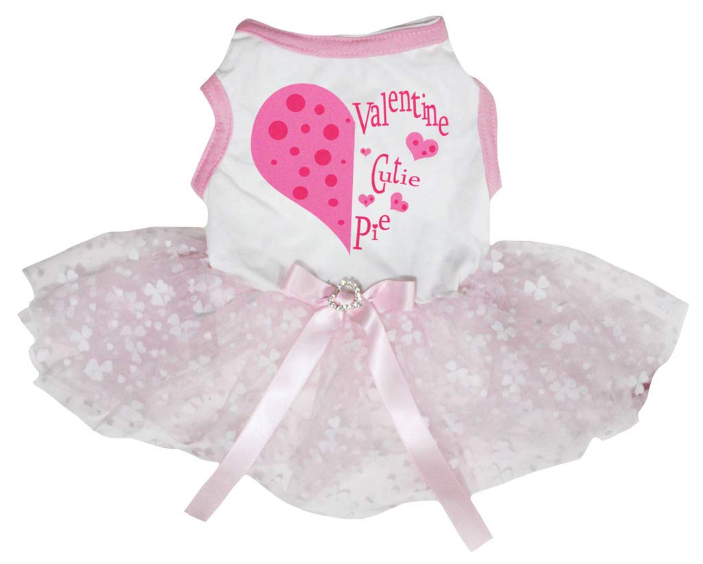 Robe Saint-Valentin Petitebella chic en coton et tutu haut de gamme pour chiot