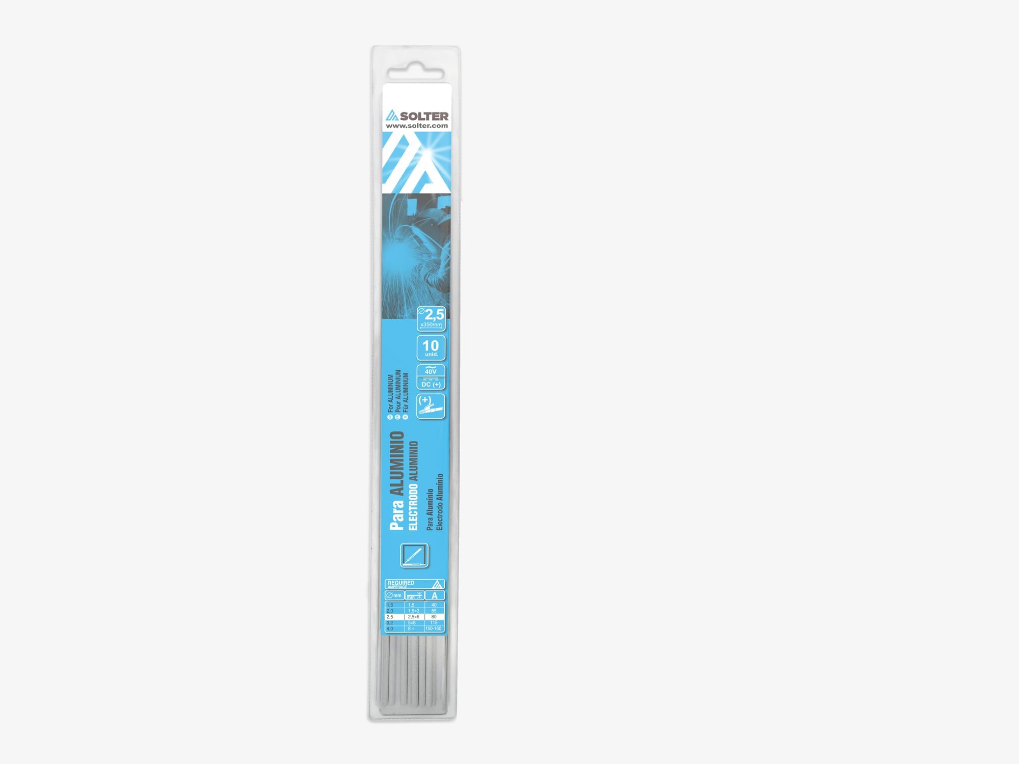 SOLTER 05975 Aluminium Electrodes Si (2.5 x 350 mm Pack of 10)