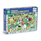 Mudpuppy Doggie Days — 64 Piece Search & Find Puzzle Jigsaw Puzzle Featuring A Variety of Dogs and Puppies and Over 40 Hidden Images to Find for Ages 4+