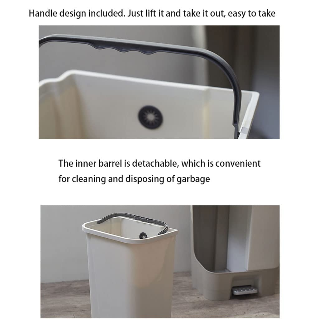 Cubo Basura Casa Bote de Basura al Aire Libre con Tapa, Papelera Pedal rectángulo Rectangular Bote Reciclaje for Cocina jardín Patio Interior Papelera Reciclaje(A)