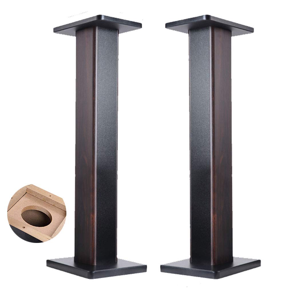 Set di 2 supporti da pavimento in legno per altoparlanti HIFI, autoportanti, con imbottitura in sabbia per un forte assorbimento del suono e degli urti (marrone, 24 x 28 x 30 cm)